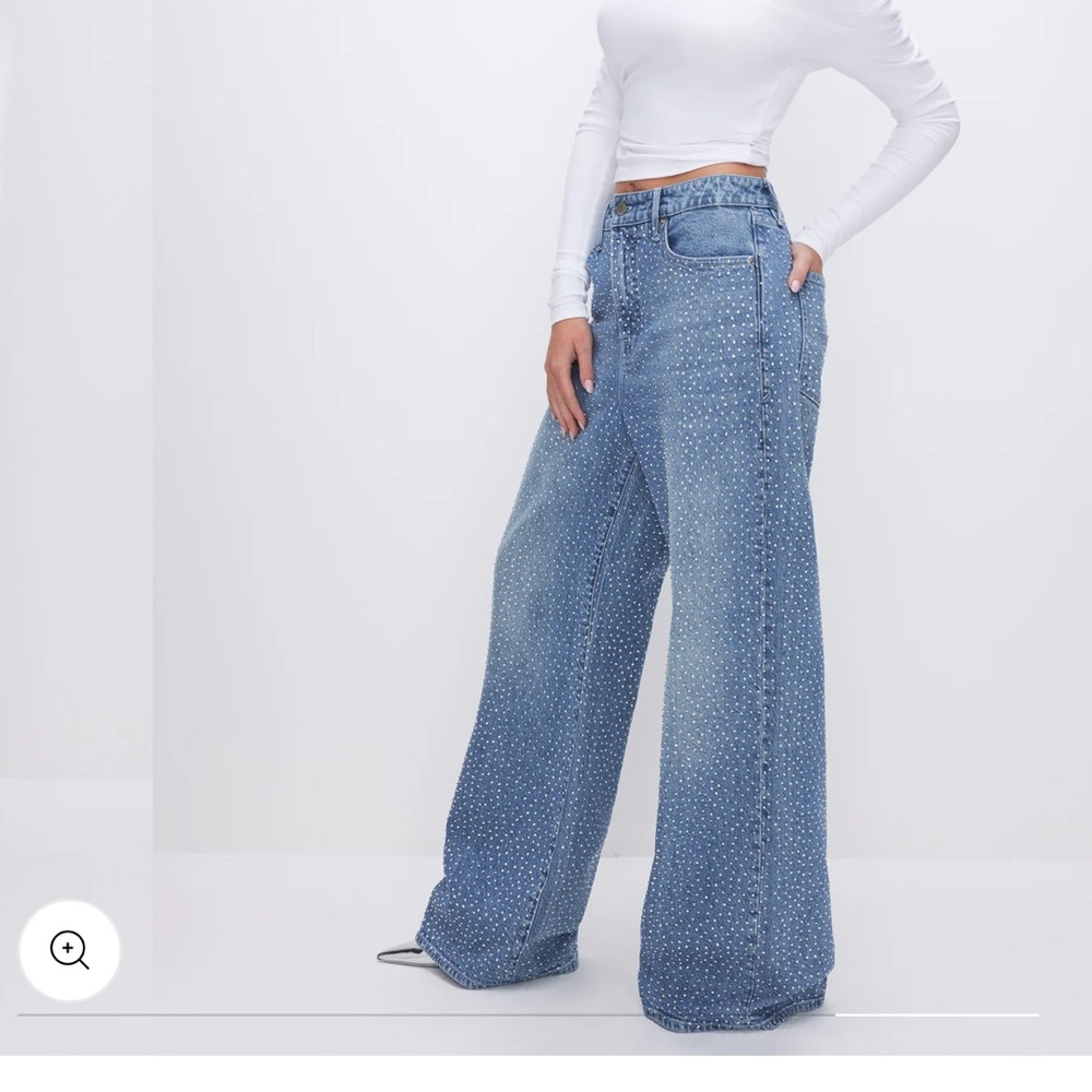 Good American Crystal Relaxed Wide Leg